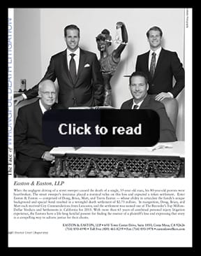 Featured in Orange Coast magazine as <br/>The Face of Wrongful Death Litigation