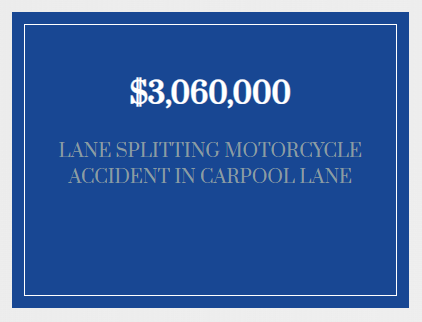Easton & Easton secured a $3 million outcome for a motorcycle lane splitting accident